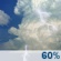 Wednesday: A chance of showers and thunderstorms before 8am, then showers and thunderstorms likely between 8am and 11am, then a chance of showers and thunderstorms between 11am and noon, then showers and thunderstorms likely between noon and 1pm, then a chance of showers and thunderstorms. Mostly cloudy, with a high near 88. Southwest wind 7 to 10 mph. Chance of precipitation is 60%. New rainfall amounts less than a tenth of an inch possible. Wednesday: Chance Showers And Thunderstorms then Showers And Thunderstorms Likely