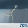 Wednesday: A chance of rain showers before 8am, then showers and thunderstorms likely. Mostly cloudy, with a high near 79. Chance of precipitation is 70%. Wednesday: Showers And Thunderstorms Likely